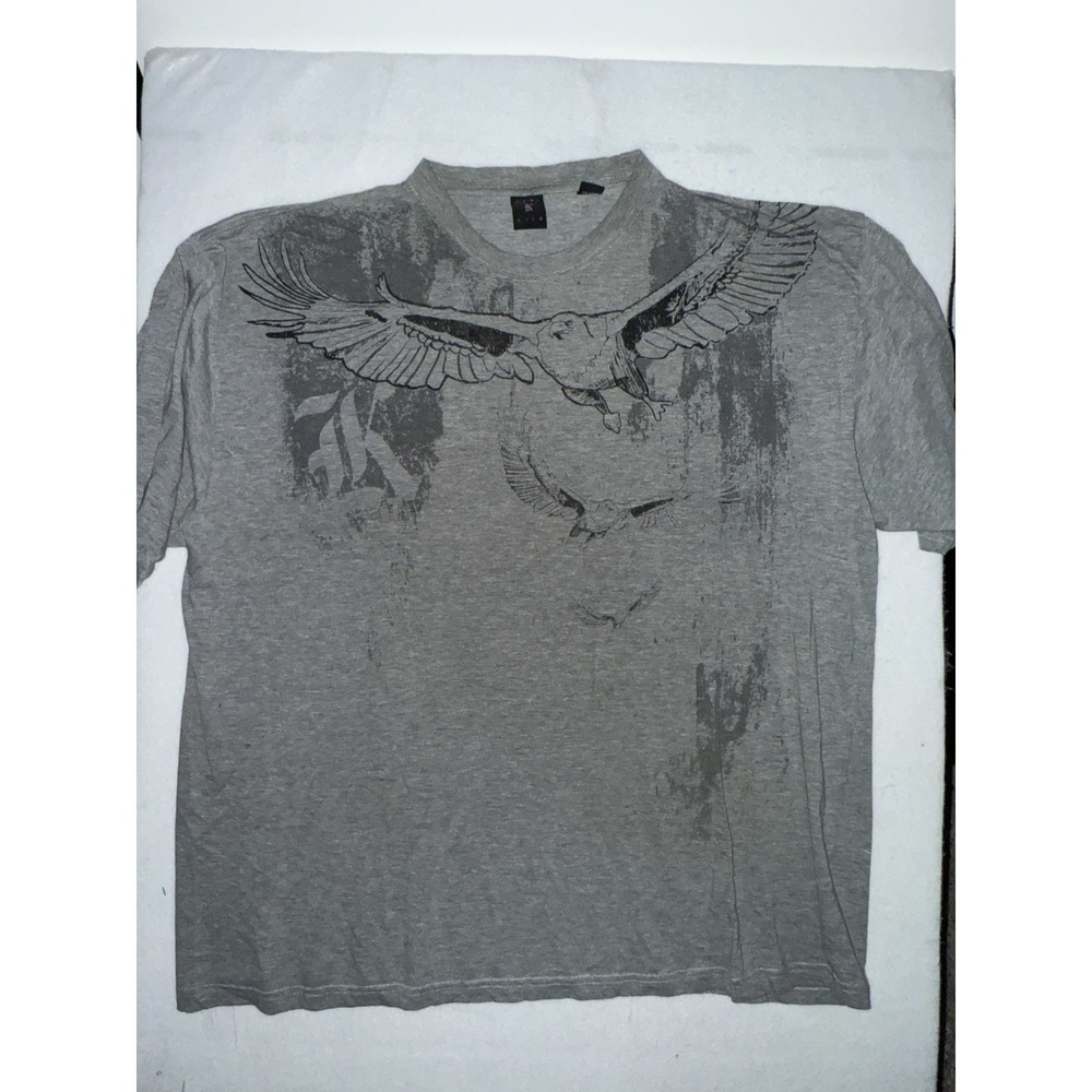 Kani Gold Shirt Eagle Angel Wings All Over Print Size 4X Y2K Gray Skate JNCO